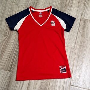 Majestic Red St. Louis Cardinals V-Neck Jersey with Navy & White Trim